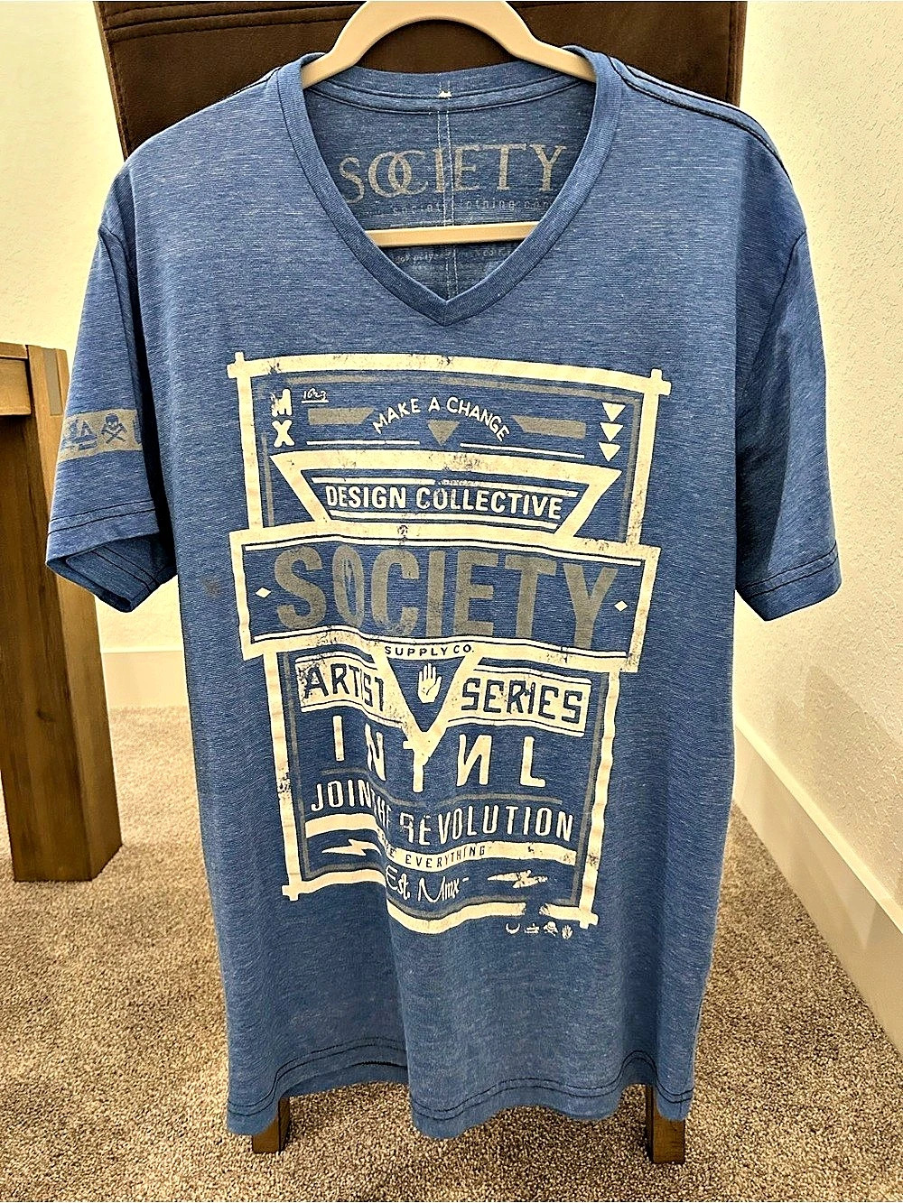 Society Design Collective Society Graphic Short Sleeve Tee in Blue